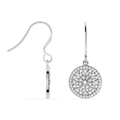 Boucles D'oreilles Pendantes Brunilda Argent Blanc Oxyde De Zirconium