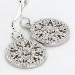 Boucles D'oreilles Pendantes Brunilda Argent Blanc Oxyde De Zirconium