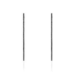 Boucles D'oreilles Pendantes Lou-anne Argent Blanc Oxyde Noir