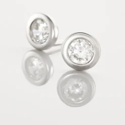 Boucles D'oreilles Pendantes Abha Argent Blanc Oxyde De Zirconium