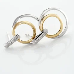 Boucles D'oreilles Pendantes Or Bicolore Eloisia Diamants