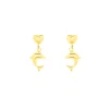 Boucles D'oreilles Pendantes Fulvie Coeurs Et Dauphin Or Jaune