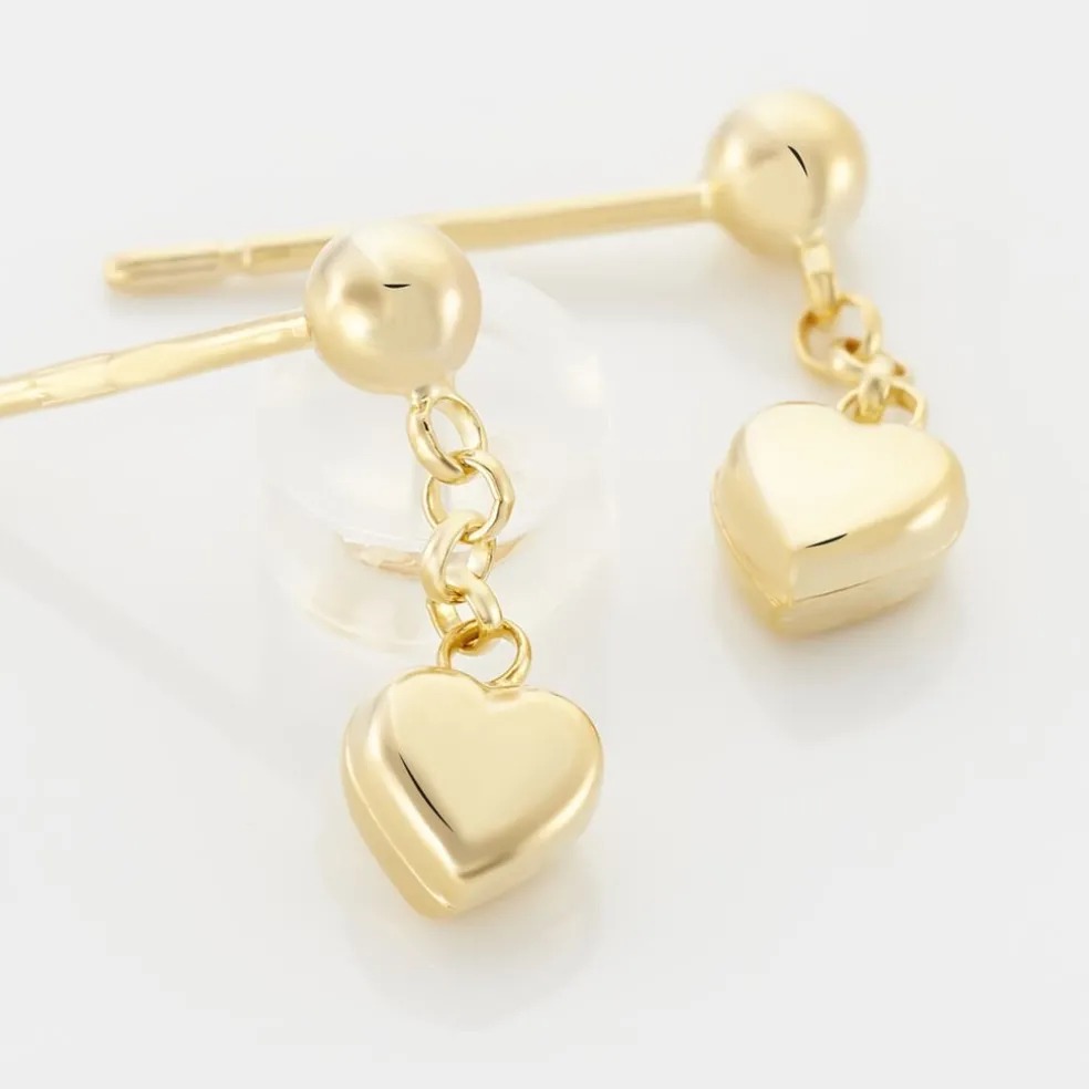 Boucles D'oreilles Pendantes Anne-maudae Pendantes Coeurs Or Jaune