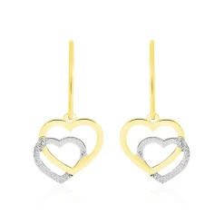 Boucles D'oreilles Pendantes Hedley Or Bicolore