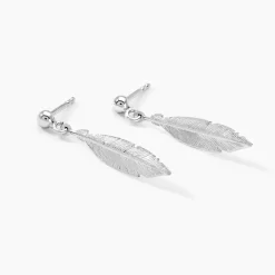 Boucles D'oreilles Pendantes Euriell Argent Blanc