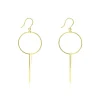 Boucles D'oreilles Pendantes Solaire Or Jaune
