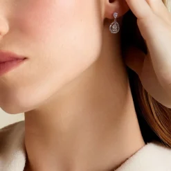 Boucles D'oreilles Pendantes Argent Blanc Zelie Oxyde De Zirconium