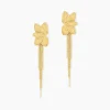Boucles D'Oreilles Pendantes Thimea Acier Jaune Sans Pierre