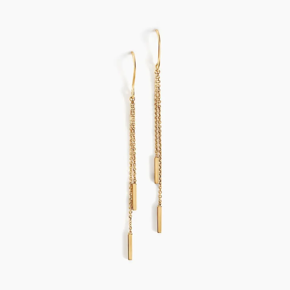 Boucles D'oreilles Pendantes Rain Or Jaune
