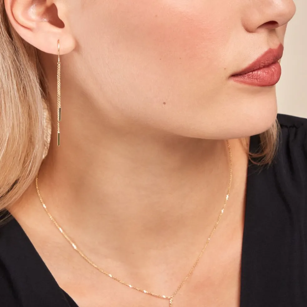 Boucles D'oreilles Pendantes Rain Or Jaune