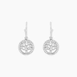 Boucles D'oreilles Pendantes Chimere Argent Blanc Oxyde De Zirconium