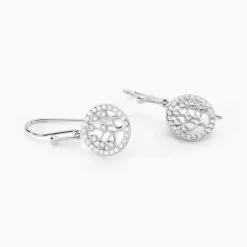 Boucles D'oreilles Pendantes Chimere Argent Blanc Oxyde De Zirconium