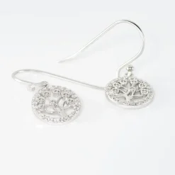 Boucles D'oreilles Pendantes Chimere Argent Blanc Oxyde De Zirconium