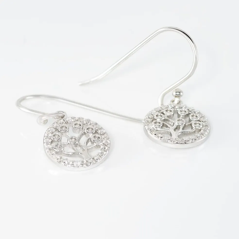 Boucles D'oreilles Pendantes Chimere Argent Blanc Oxyde De Zirconium