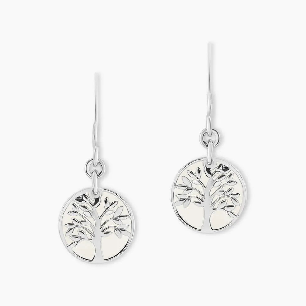Boucles D'oreilles Pendantes Argent Blanc Sofee Nacress