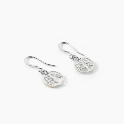 Boucles D'oreilles Pendantes Argent Blanc Sofee Nacress