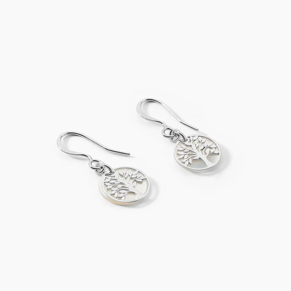 Boucles D'oreilles Pendantes Argent Blanc Sofee Nacress