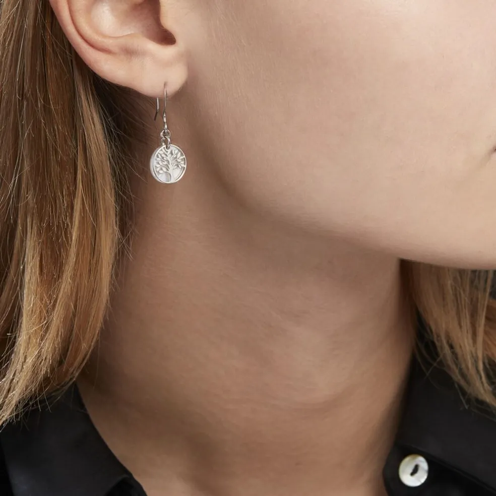 Boucles D'oreilles Pendantes Argent Blanc Sofee Nacress