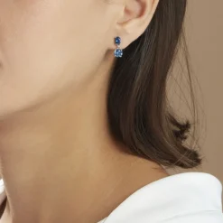 Boucles D'oreilles Pendantes Argent Blanc Brenna Oxydes De Zirconium