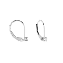 Boucles D'oreilles Pendantes Victoria Or Blanc Diamant