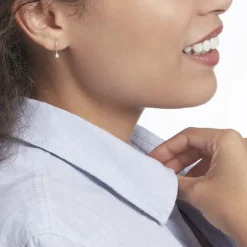 Boucles D'oreilles Pendantes Victoria Or Blanc Diamant