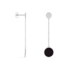 Boucles D'oreilles Pendantes Adonya Argent Céramique Et Oxyde