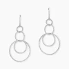 Boucles D'oreilles Pendantes Flaura Argent Blanc