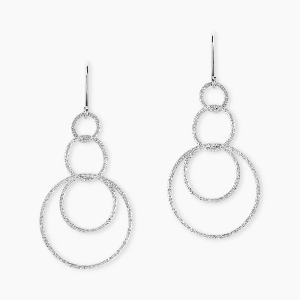 Boucles D'oreilles Pendantes Flaura Argent Blanc