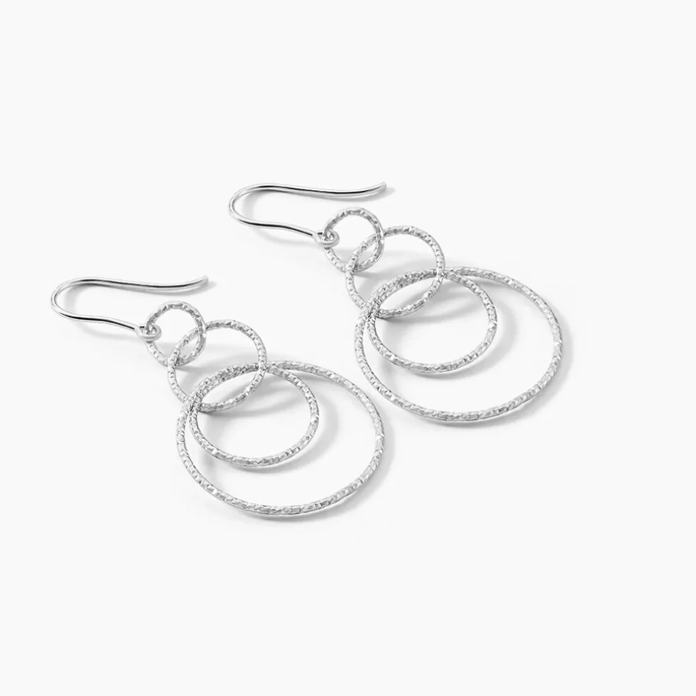 Boucles D'oreilles Pendantes Flaura Argent Blanc