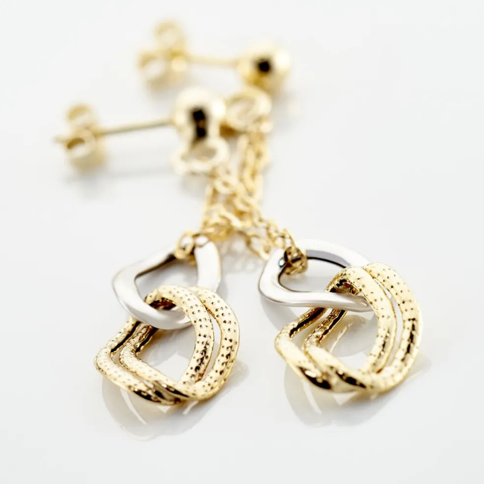 Boucles D'oreilles Pendantes Louisa Or Bicolore