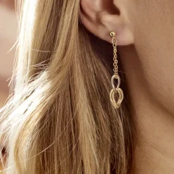 Boucles D'oreilles Pendantes Louisa Or Bicolore