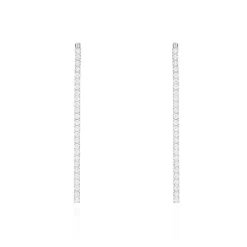 Boucles D'oreilles Pendantes Lou-anne Argent Blanc Oxyde De Zirconium