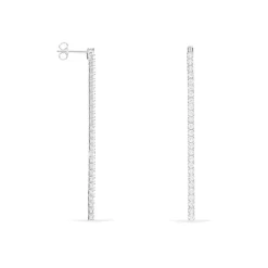 Boucles D'oreilles Pendantes Lou-anne Argent Blanc Oxyde De Zirconium