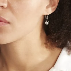 Boucles D'oreilles Pendantes Akiko Argent Perle De Culture Et Oxyde