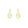 Boucles D'oreilles Pendantes Evana Or Jaune Oxyde De Zirconium