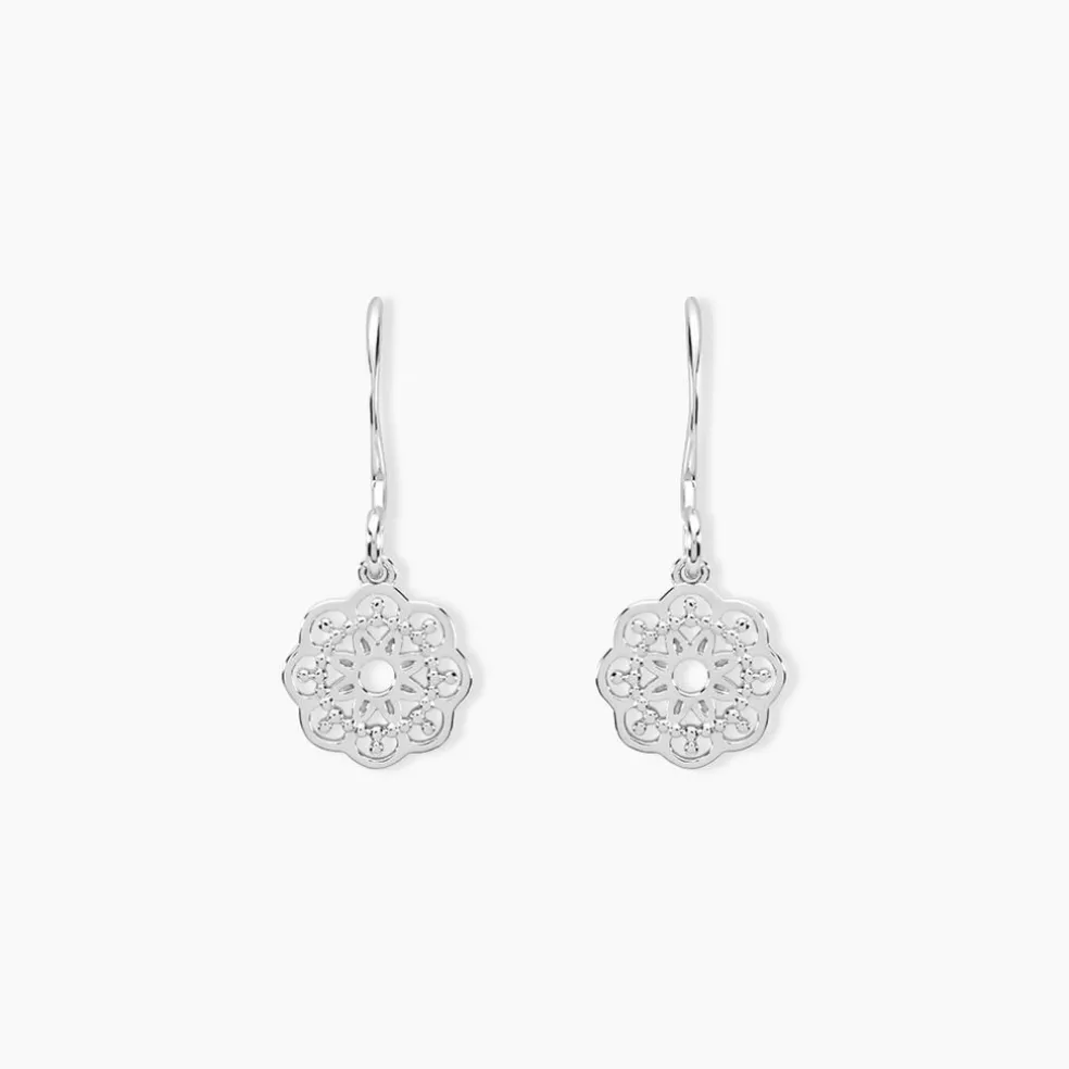 Boucles D'oreilles Pendantes Lynne Argent Blanc