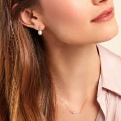 Boucles D'oreilles Pendantes Linzi Or Jaune Perle De Culture