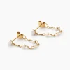 Boucles D'oreilles Pendantes Or Jaune Tiny Pearls Perle