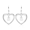 Boucles D'oreilles Pendantes Argent Blanc Armo Oxydes De Zirconium