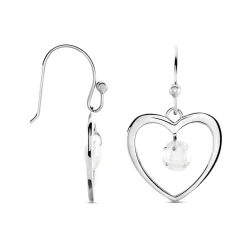 Boucles D'oreilles Pendantes Argent Blanc Armo Oxydes De Zirconium