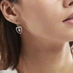 Boucles D'oreilles Pendantes Argent Blanc Armo Oxydes De Zirconium