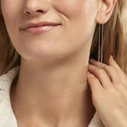 Boucles D'oreilles Pendantes Java Argent Blanc