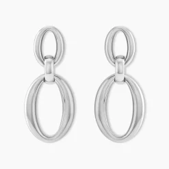 Boucles D'oreilles Pendantes Zeilah Acier Blanc