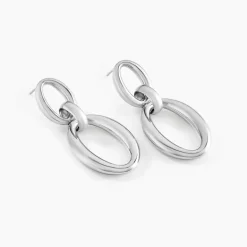 Boucles D'oreilles Pendantes Zeilah Acier Blanc