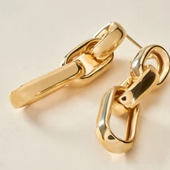 Boucles D'oreilles Pendantes Jari Or Jaune