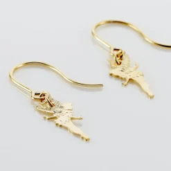 Boucles D'oreilles Pendantes Fee Or Jaune