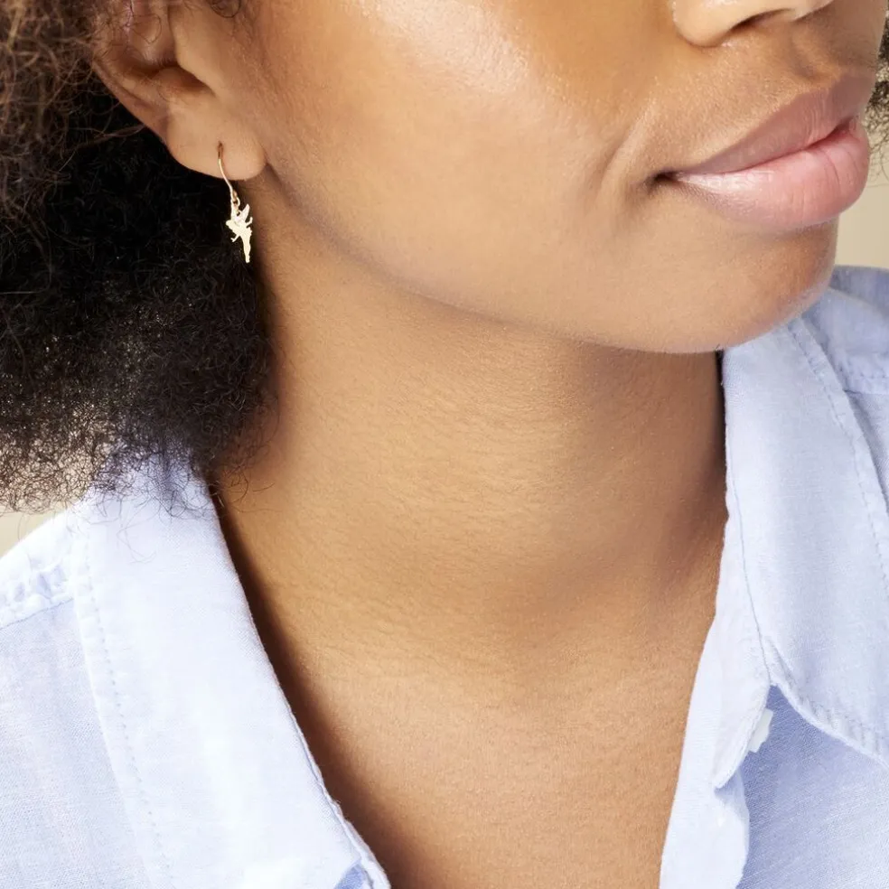 Boucles D'oreilles Pendantes Fee Or Jaune