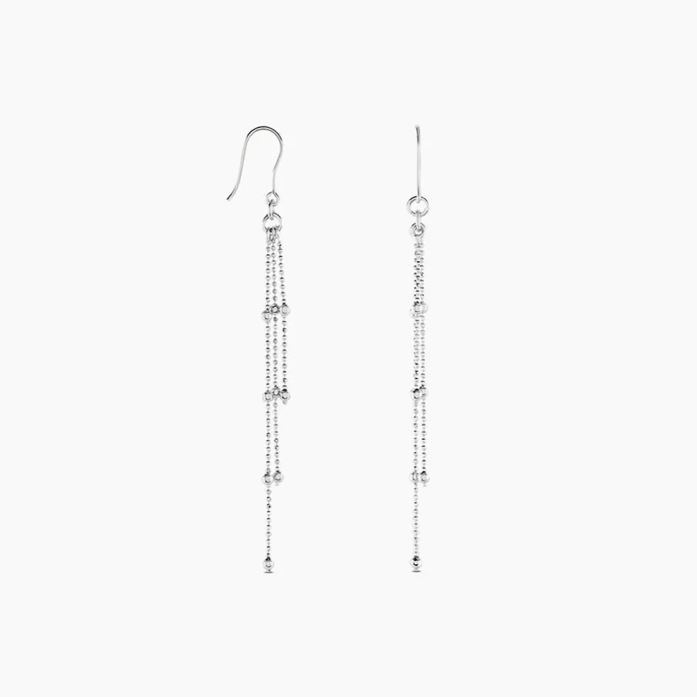 Boucles D'oreilles Pendantes Laïa Argent Blanc