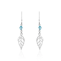 Boucles D'oreilles Pendantes Angelika Argent Blanc Pierre De Synthese