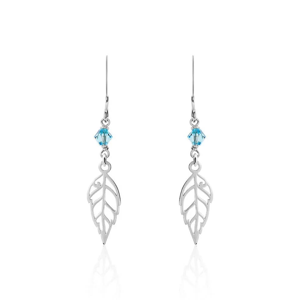 Boucles D'oreilles Pendantes Angelika Argent Blanc Pierre De Synthese